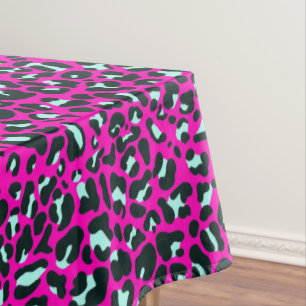 Modern Pink Cheetah Leopard Animal Print Tablecloth