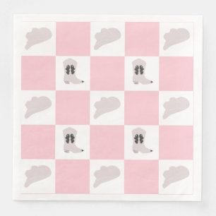 Modern Pink Chequered Cowgirl Rodeo Pattern Napkin
