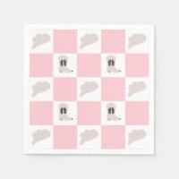 Modern Pink Chequered Cowgirl Rodeo Pattern