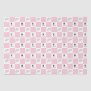 Modern Pink Chequered Cowgirl Rodeo Pattern Tissue Paper