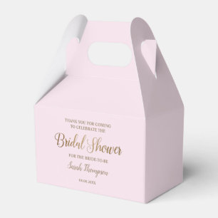 Modern Pink Chic Bridal Shower Gold Script Custom Favour Box