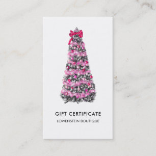 Modern Pink Christmas Tree Cute Gift Certificate