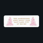 Modern Pink Christmas Tree Return Address Label<br><div class="desc">Modern Christmas Tree Holiday Return Address Label</div>
