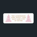Modern Pink Christmas Tree Return Address Label<br><div class="desc">Modern Christmas Tree Holiday Return Address Label</div>