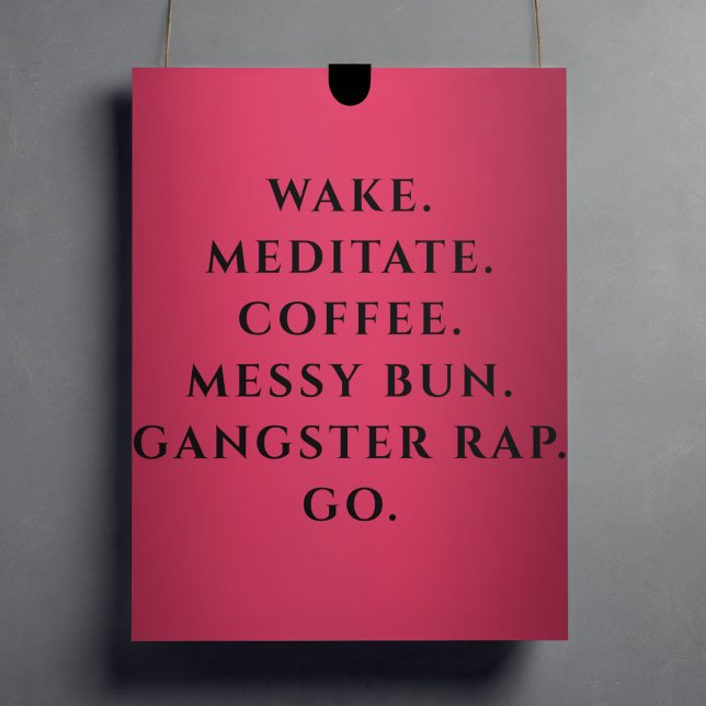 Modern Pink Coffee and Messy Bun Bold Typography Poster (Creator Uploaded)