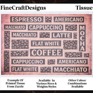 Modern Pink Coffee Cafe Typography FC9 Decoupage Tissue Paper