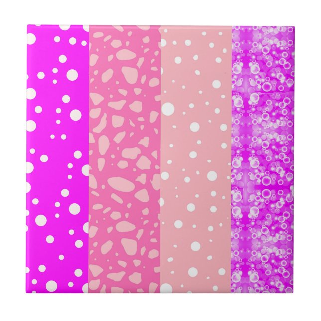 Modern Pink Colours (Texture) Decorative Square Ceramic Tile (Front)