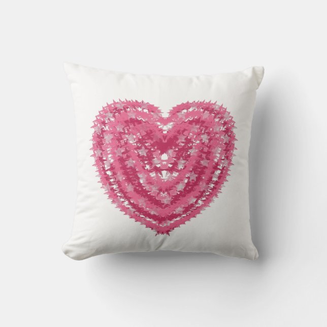 Modern Pink Confetti Heart | Valentine's Day Art Cushion (Front)