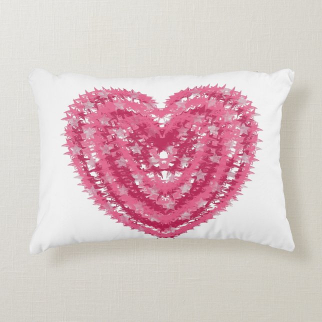 Modern Pink Confetti Heart | Valentine's Day Art Decorative Cushion (Front)