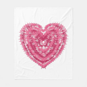 Modern Pink Confetti Heart Valentine's Day Art Fleece Blanket