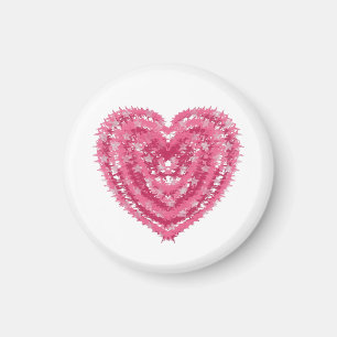 Modern Pink Confetti Heart   Valentine's Day Art Magnet