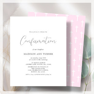 Modern Pink   Confirmation Budget Invitation