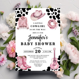 Modern Pink Cowgirl Baby Shower Invitation