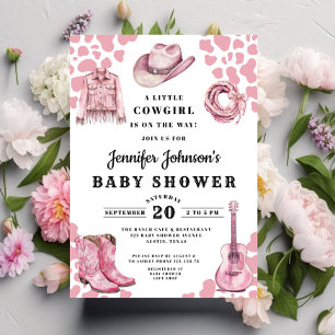 Modern Pink Cowgirl Baby Shower Invitation