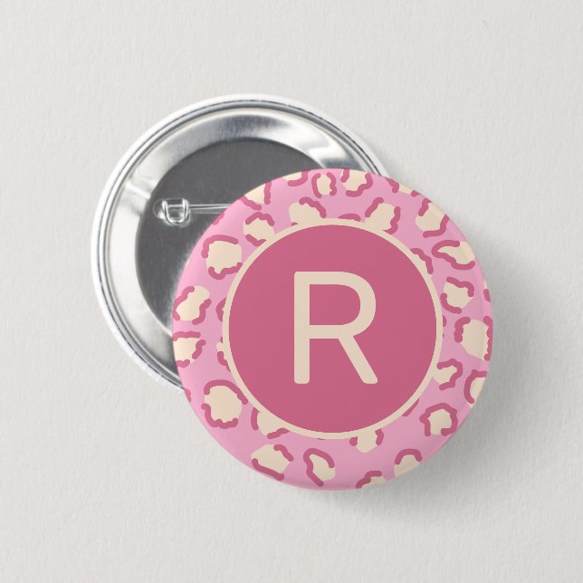 Modern Pink Cowgirl Girly Monogram Personalised 6 Cm Round Badge (Front & Back)