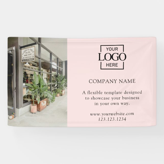 Modern Pink Custom Business Logo Professional Banner (Horizontal)