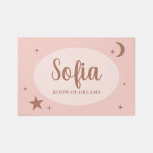 Modern Pink Custom Name Whimsical Celestial Kids