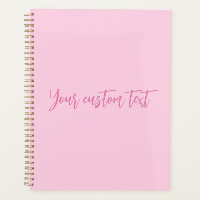 Modern pink custom script Breast cancer awareness  Planner (Front)