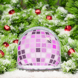 Modern Pink Disco Ball  Snowglobe