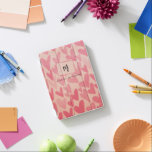 Modern Pink Doodle Hearts Monogrammed   iPad Mini Cover<br><div class="desc">Design features monogram and name against a cute pink doodle hearts background pattern.  Easily insert initials and name.  Ideal personalised gift for all occasions including back to school,  home office,  birthday,  Mother's Day,  Valentine's Day,  and more.</div>