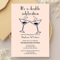 Modern Pink Double Celebration Joint Birthday