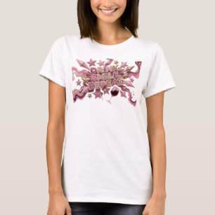 Modern Pink DRINK SMILE REPEAT Artistic Motif T-Shirt
