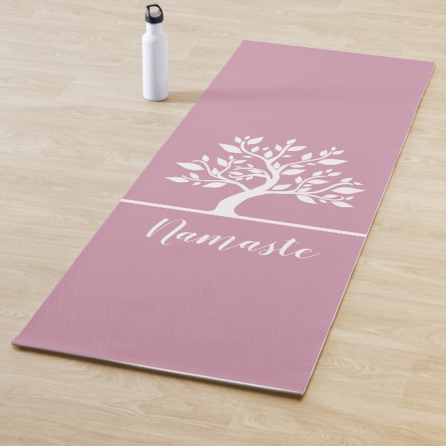 Modern Pink Elegant Classy Tree YOGA Instructor Mat (In Situ)