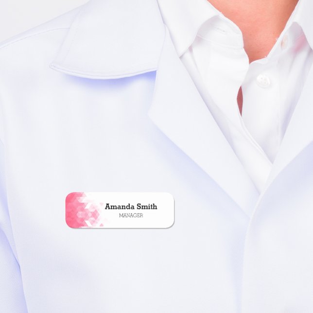 Modern Pink Employee ID Name Tag (Modern Pink Employee Name Tag)