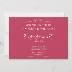 Modern Pink Engagement Party Invitation