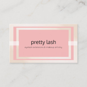 Modern Pink Eyelash and Makeup Artistry Business Card