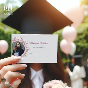 Modern Pink feminine Graduate silhouette Border  Enclosure Card