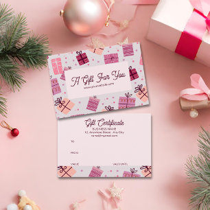 Modern Pink Festive Business Gift Certificate