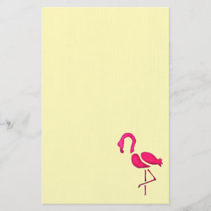 Modern pink flamingo art paint stationery