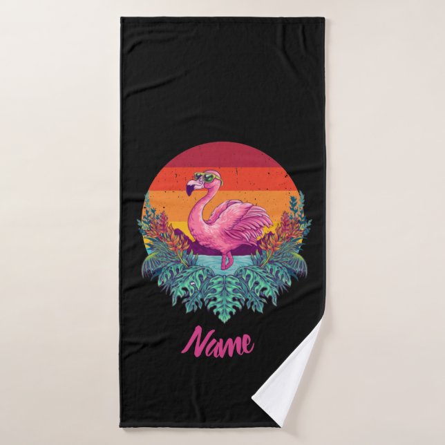 Modern PINK FLAMINGO   Bath Towel Se (Bath Towel)