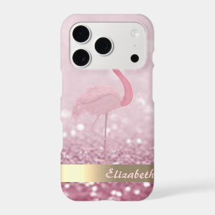 Modern Pink Flamingo Glitter Bokeh - Personalised