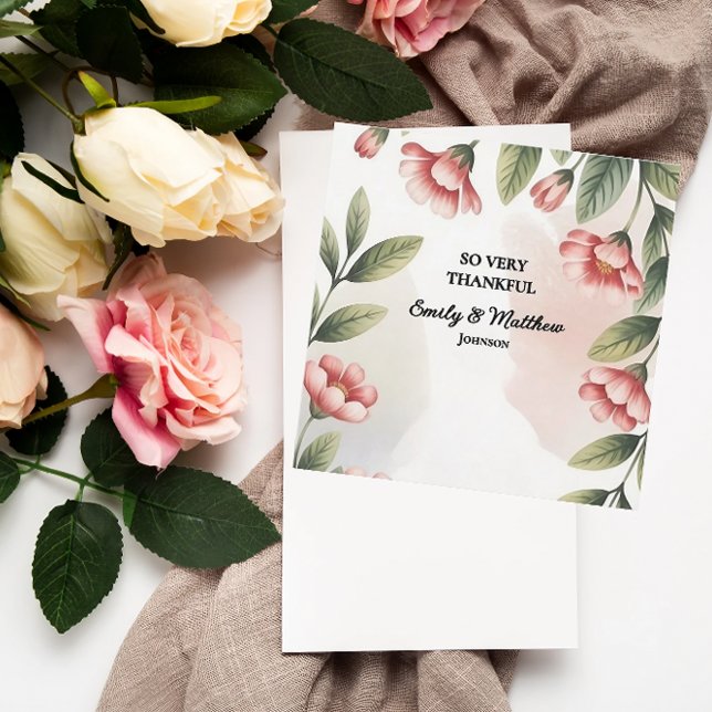 Modern Pink Floral Designer Thank You Card (Creator Uploaded)