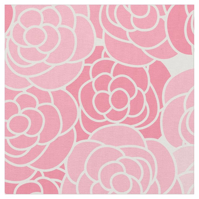 Modern Pink Floral Fabric (Close Up)