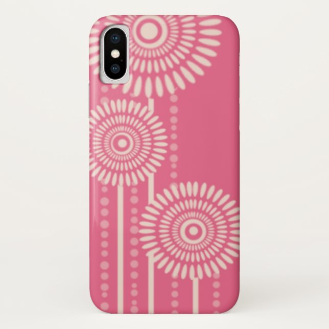 Modern Pink Floral Pattern Case-Mate iPhone Case (Back)