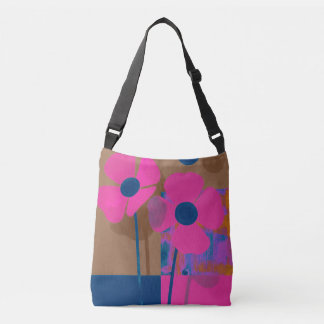 Modern Pink Floral Tote Bag / Minimal Bold Flower 