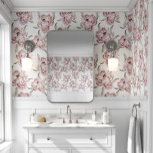 Modern Pink Floral Wallpaper