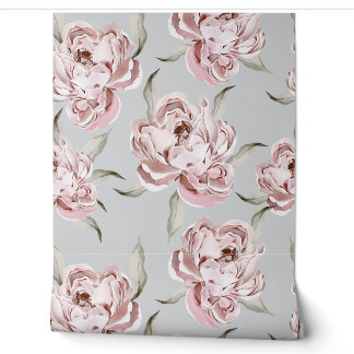Modern Pink Floral Wallpaper