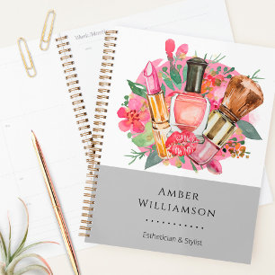 Modern Pink Floral Watercolor Beauty Makeup Artist Planner