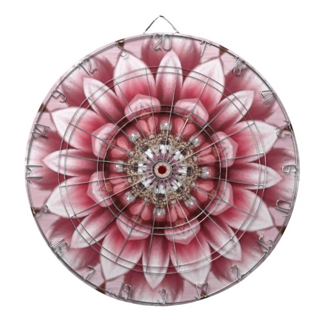 Modern Pink Flower Dartboard (Front)