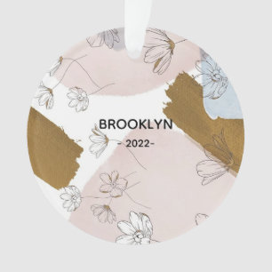 Modern Pink Flowers Ornament