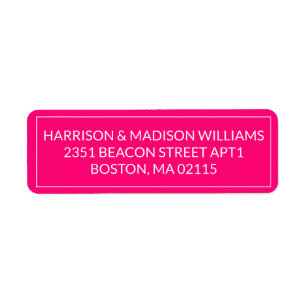 Modern pink fuchsia border simple Return Address Label