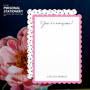 Modern Pink Fun You're Awesome Thank You Card