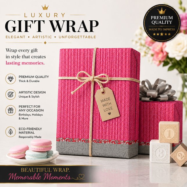 Modern Pink Geometric Wrapping Paper (Creator Uploaded)