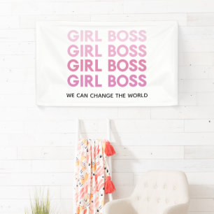 Modern Pink Girl Boss Best Girly Gift Banner