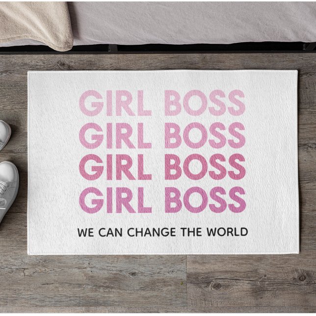 Modern Pink Girl Boss Best Girly Gift  Doormat (Creator Uploaded)