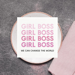 Modern Pink Girl Boss Best Girly Gift Napkin